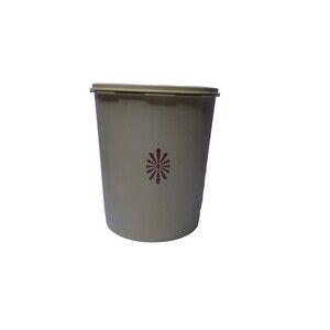 Tupperware Canister Vintage Servalier Yellow 8" Tall with Lid